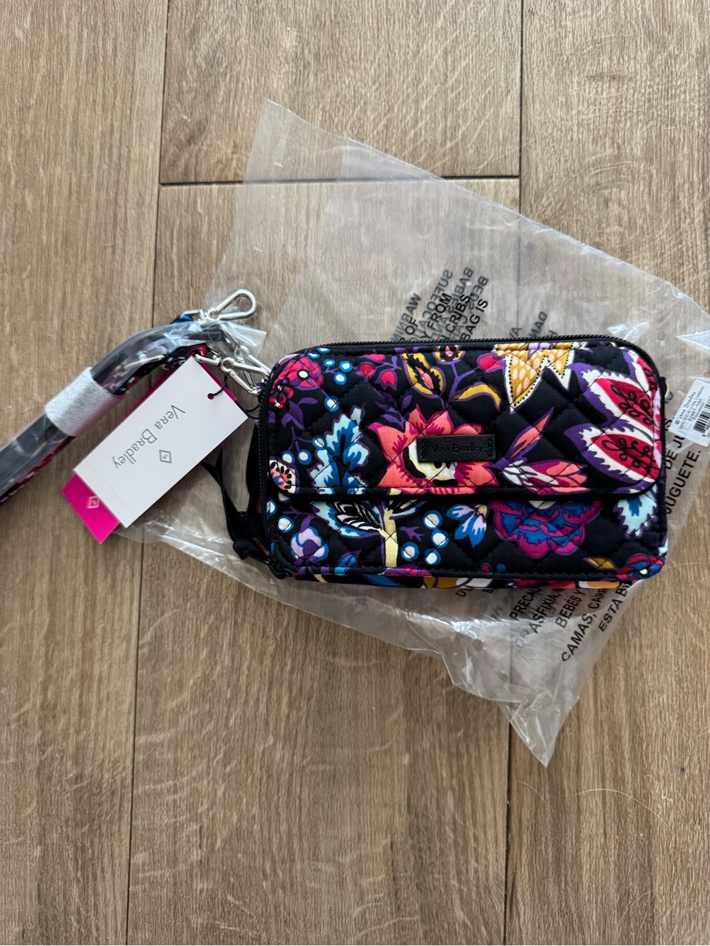 Vera Bradley Iconic RFID All in One Crossbody Wallet Foxwood NWT